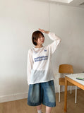 Dipeun Summer Printing Punching Long Sleeve Knit