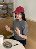 Moei round wool short sleeve knit