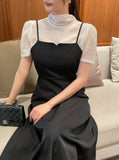 Ruzen Pearl Tie Short Sleeve Blouse