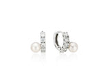 Essence Silver (W) Moissanite Freshwater Pearl Earrings 5mm