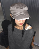 Wali Bokashi Boat Neck Off-Shoulder Long Sleeve Knit