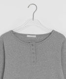 Dallo Henley Neck Frill Long Sleeve Tee