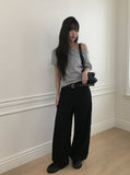 Demp One Shoulder Off Short Sleeve Loose Fit T-Shirt