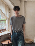 Kinz Muscle Fit Shoulder Henley Neck Short Sleeve Knit