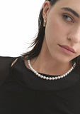 Noailles Silver (C) White Pearl Necklace 8mm