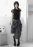 Belted Three-Way Long Skirt