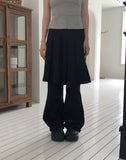 Pippi Pleated Bootcut Back Banding Skirt Long Pants