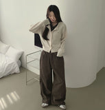 Back Point Adjust Loose Fit Wide 4-Season Cotton Pants
