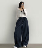 Nylon Wing Silver Point Curved Wide Banding Pants