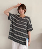 Kogar Stripe Over Short Sleeve Tee