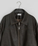 Cavit Cut Two-Way Washing Leather Jacket
