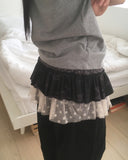 Coren Camo Dot Tiered Mini Skirt