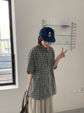 [unisex] Zindi Check Over Short Sleeve Shirt