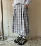 [BAONHAUS] Jelbi Check Banding Long Skirt