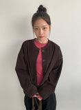 Decal Tencel Wool Round Long Sleeve Tee