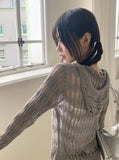 Forea Two-Way Punching Over Fit Knit Hood Zip-up