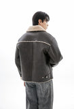 Washed Leather Cut-Off Mustang Jacket