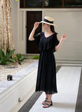 Randa Frill Off Shoulder Banding Long One Piece
