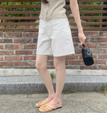 Patch Point Elbow Length Bermuda Half Cotton Shorts