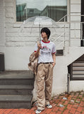 DAPE PRINTING RINGER HALF SLEEVE T-SHIRT