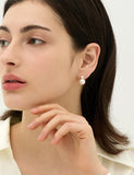H Edition Silver (Y) Moissanite Pearl One-Touch Earrings 10mm