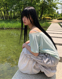 [MADE] Doen Lace Off-Shoulder Short Sleeve T-Shirt