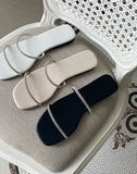 Visella Double Cubic Strap Slippers