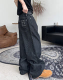 Eiffel studded striped denim pants