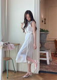 Roselle Layered Wrap Sleeveless Long One Piece