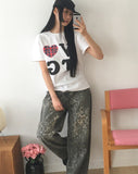 Ponte Leopard Back Pocket Wide Pants