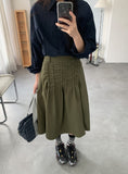 Dekin Shirring Banding Midi Skirt