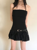 Beheu Layered Top Pumpkin Color Matching Off Shoulder Mini One Piece