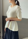 Lorella Hachi Flared Short Sleeve Knit