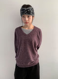 Shinpori Stripe V-Neck Knit Sweatshirt