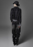 Grunge dark denim short jacket