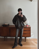 Fodeli Leather Over Padding Jacket