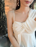 Onde Unbal shirring sleeveless blouse