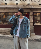 Fran Track Hooded Denim Shirt
