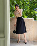 Giet button flare skirt