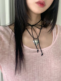 Roche Silver Bold Heart Strap Necklace