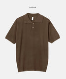 Ned linen collar short sleeve knit