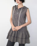 BREEZY CHECK HOOD DRESS