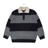 Roaming Collar Stripe Knit