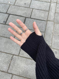Unisex Overfit Round Handwarmer Ribbed Knit