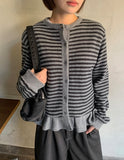 Ralky Stripe Frill Cardigan