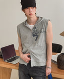 Seventh Lettering Hooded Zip-Up Vest