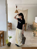 Romu banding string nylon wide parachute pants