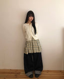 Rodun Button Point Round Neck Knit Cardigan
