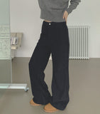 Corduroy Banding Bonding Brushed Loose Bootcut Pants
