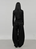 Lepro Studded Adjust Cotton Pants